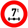 Biển số P.116 "Hạn chế tải trọng trên trục xe"