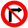 Biển số P.123b "Cấm rẽ phải"