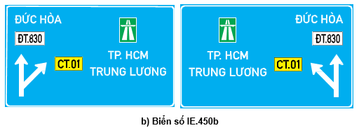 lE.450b "Sơ đồ và khoảng cách đến nút giao với đường dẫn vào đường cao tốc"