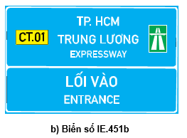lE.451b "Lối vào và khoảng cách đến lối vào đường cao tốc"