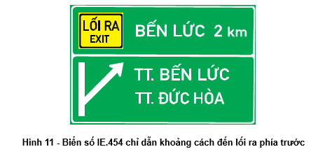 Biển số IE.454 "Khoảng cách đến lối ra phía trước"