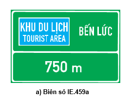 Biển số IE.459a "Khoảng cách đến khu tham quan, du lịch"