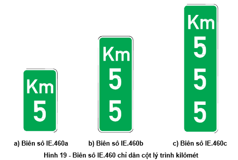Biển số IE.460 "Cột lý trình kilômét"