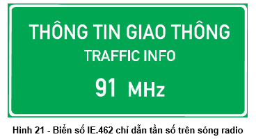 Biển số IE.462 "Tần số trên sóng radio"