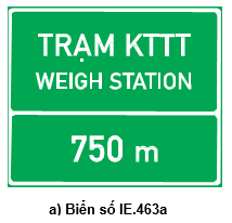 Biển số IE.463a "Trạm kiểm tra tải trọng xe"