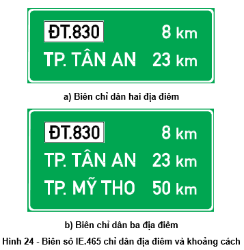 Biển số Ie.465 "Địa điểm và khoảng cách"